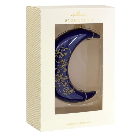 New! Porcelain Love You to the Moon & Back Hallmark Signature Premium Ornament - Picture 1 of 4